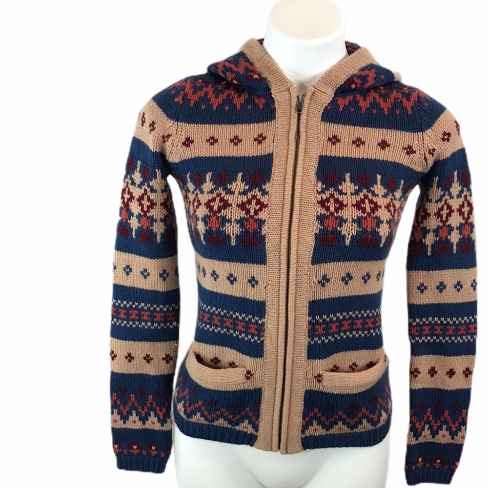 Sparrow Anthropology XS Zip Hooded Cardigan